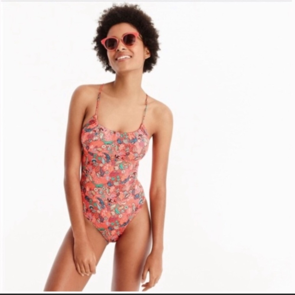 J. Crew Playa Printed Rockaway Ruched One-Piece
